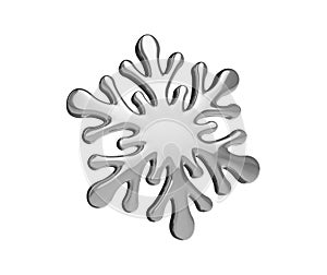 Silver snowflake 3D render