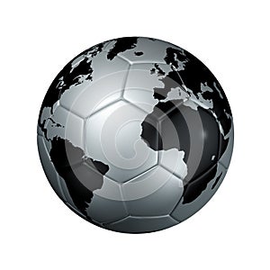 Silver soccer football ball World globe