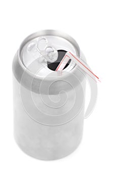 Silver soda can