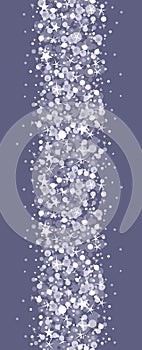Silver sparkles vertical seamless pattern
