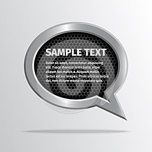 Silver speech bubble on dark background