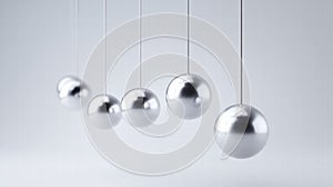 Silver spheres in a row
