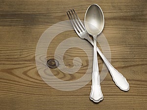 Silver spoon and fork