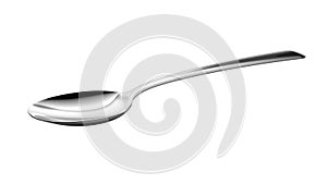 Silver spoon isolated on white background.