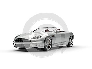 Silver sports car convertible - studio shot
