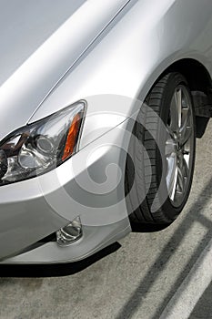 Silver sporty car