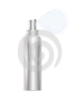 Silver spray bottle