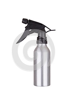 Silver spray bottle isolated