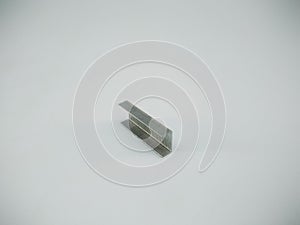 Silver staples clip office stationary equipment isolated on a white background