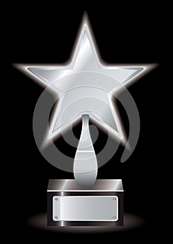 Silver star award trophy