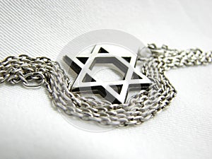 Silver star of David closeup