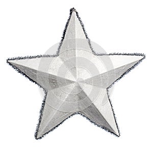 Silver star holiday decoration cutout