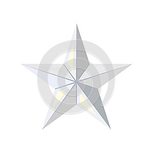 Silver star icon. Game achievements and awards. 3d style vector. Rank illustration.
