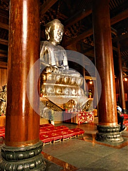 Silver statue of Buddha, devotion and worship in China