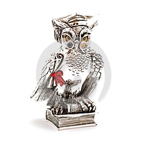 Silver statuette wisdom owl