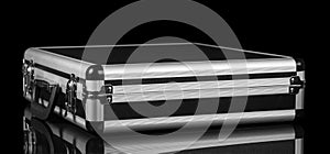 Silver steel suitcase