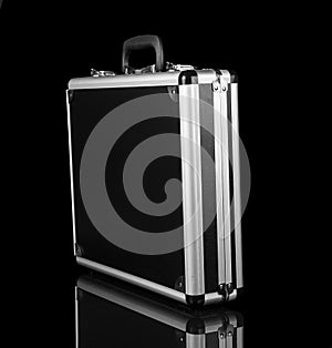 Silver steel suitcase