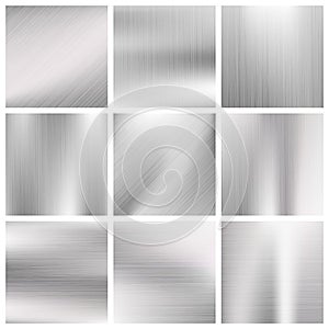 Silver, steel, titanium, aluminium metal vector brushed textures