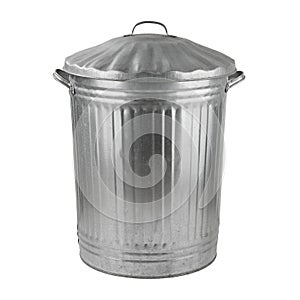 Silver steel trash can