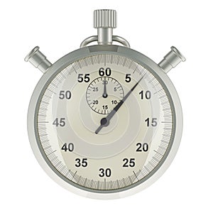 Silver Stopwatch, 3D rendering