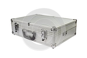 Silver Suitcase on white