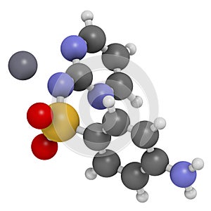 Silver sulfadiazine topical antibacterial drug molecule. Used in treatment of wounds and burns photo