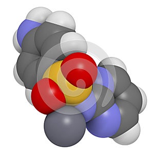 Silver sulfadiazine topical antibacterial drug molecule. Used in treatment of wounds and burns photo