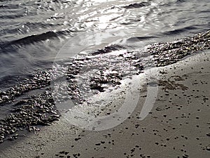 Silver sunset over the beach of bribie island