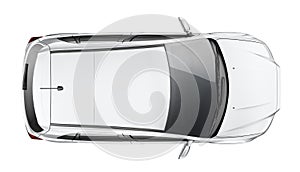 Silver SUV - top view