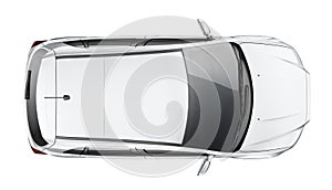 Silver SUV - top view photo