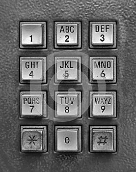 Silver telephone key pad