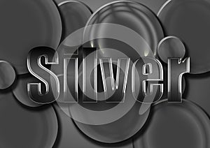 Silver text with circular shaped background design for wallpaper