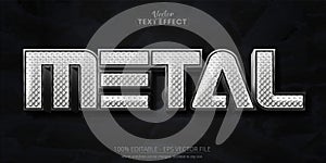 Silver text effect, editable shiny silver color, metal text style on dark grunge textured background