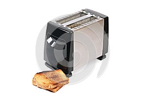 Silver toaster isolated on white background