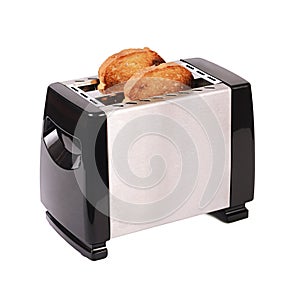 Silver toaster isolated on white background