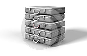 Silver toned metal briefcase