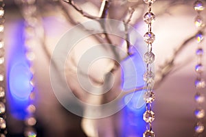Silver Tree and Glass String Bead Table Arrangement