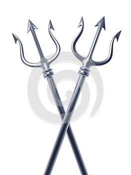 Silver trident cross