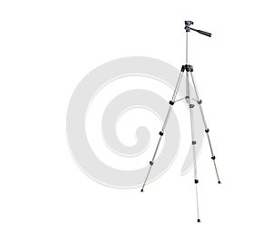 Silver tripod isolated over white