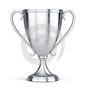 Silver trophy cup isolated on a white background