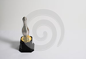 Silver trophy isolated in white background