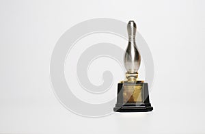 Silver trophy isolated in white background