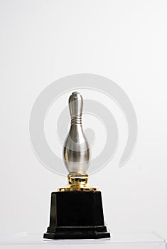 Silver trophy isolated in white background