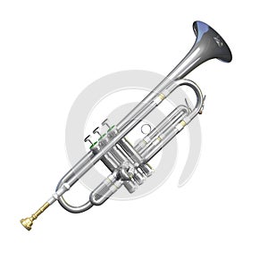 Silver Trumpet Isolated