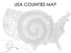 Silver USA Counties Map