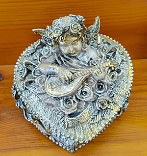 silver victorian Cherub box