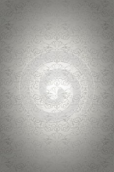 Silver vintage background, royal with classic Baroque pattern