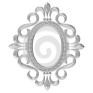 Silver vintage frame isolated on white background