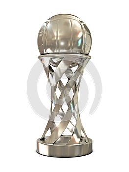 Silver volleyball trophy