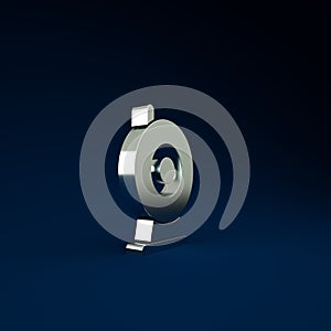 Silver Web camera icon isolated on blue background. Chat camera. Webcam icon. Minimalism concept. 3d illustration 3D